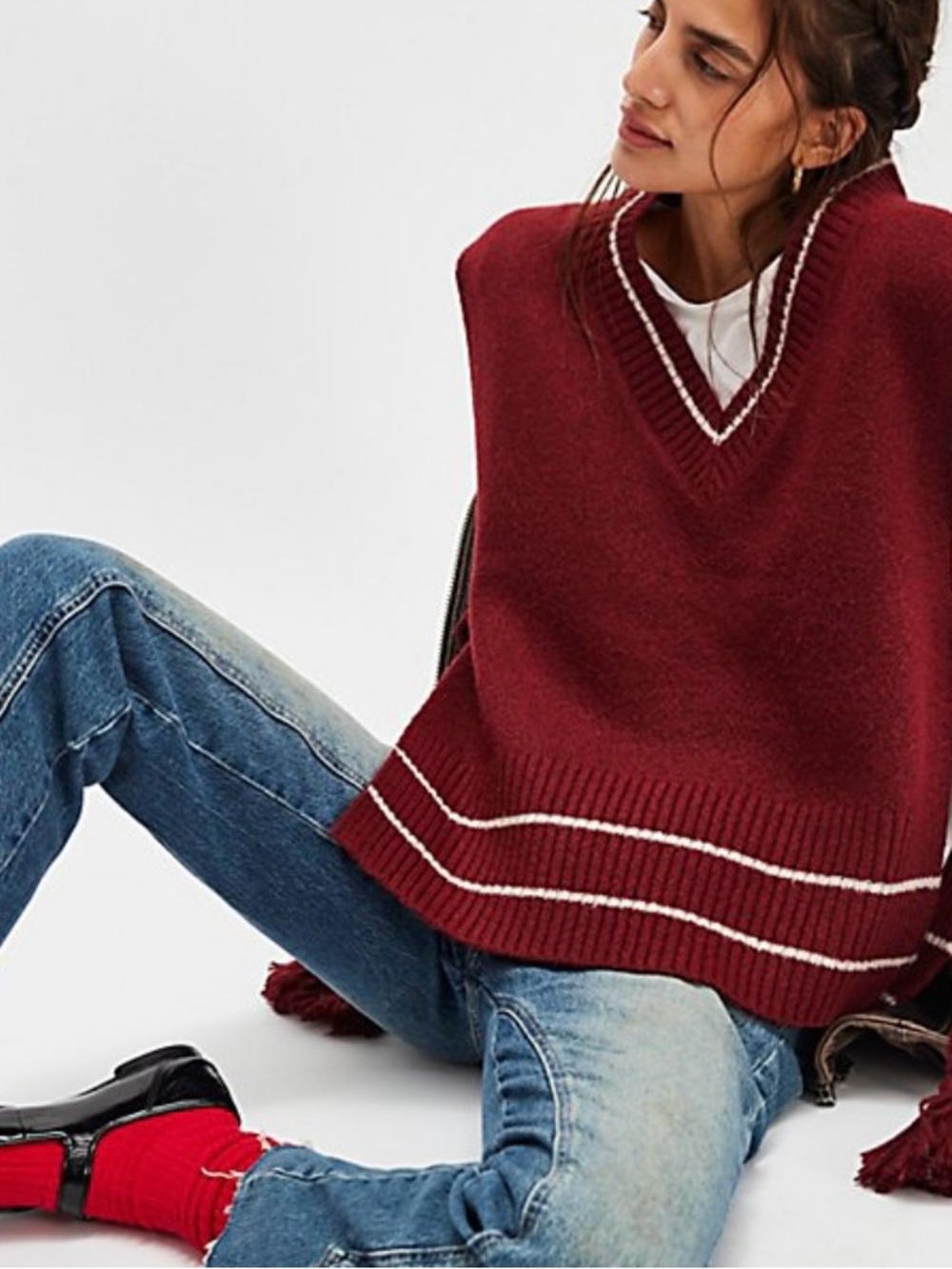 Free People All Star Stripe Poncho - Picture 2 of 7